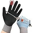 Schwer ANSI A8 Cut Resistant Work Gloves for Extreme Protection, Cutting Gloves with Strong Grip, Druable, Anti Slip, Abrasion Resistant, Toucheen Screen (Blue, L