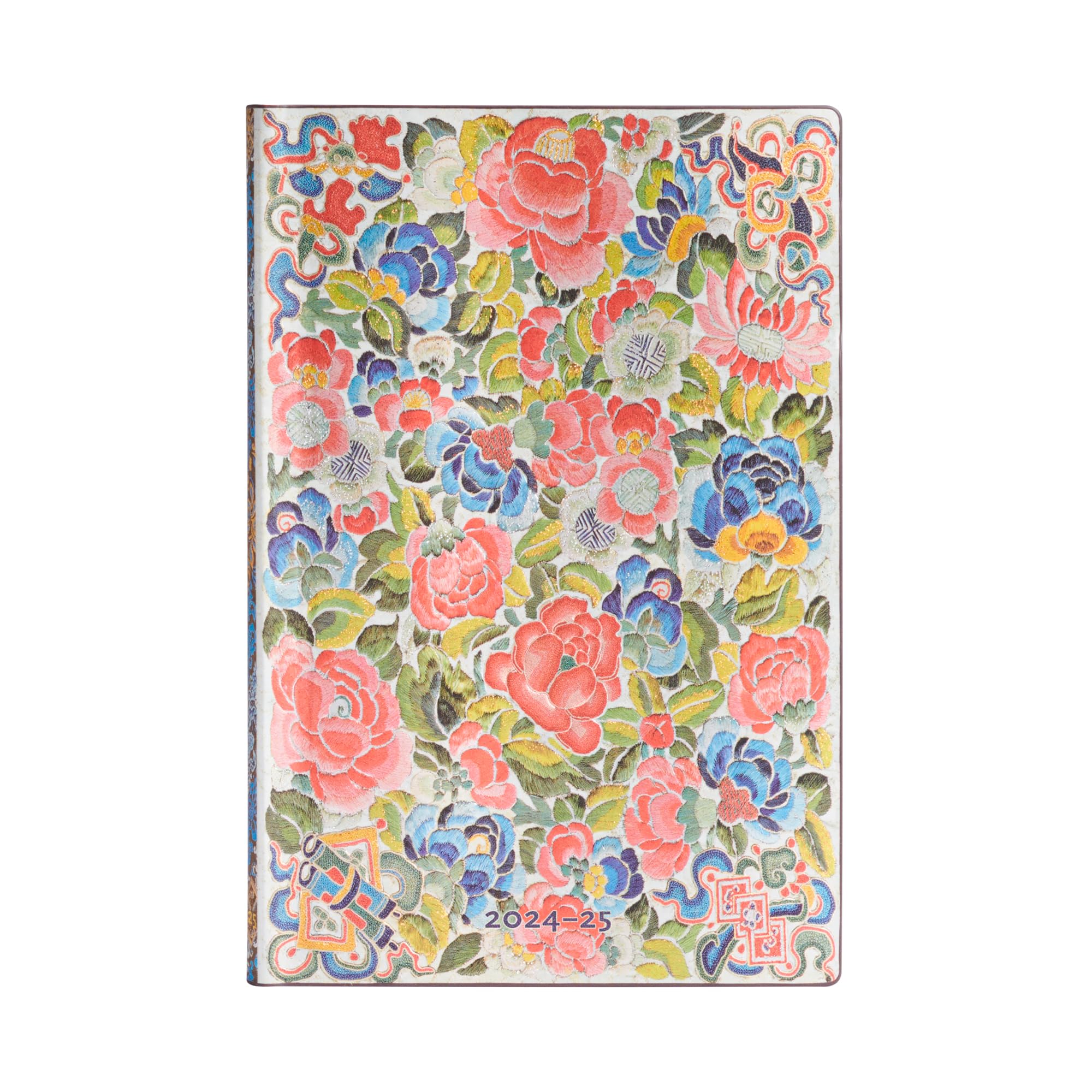 Paperblanks Flexi 2025 13 Month Calendar, Pear Garden, Mini, Horizontal, Elastic Band Closure