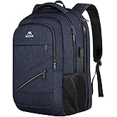 MATEIN 17 Inch Laptop Backpack, Large Work Backpack Travel Carry On TSA Approved with Trolley Sleeve, College Computer Bag with USB Charging Port, Water Resistant Commute Daypack for Men, Dark Blue