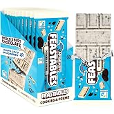 MrBeast Feastables Cookies &amp; Creme Chocolate Bar, King Size, 10 Count | Fairtrade cocoa candy bars, Ships cold, Better ingredients, No additives, Sharable, Snacks, Desserts, Gifts, Halloween
