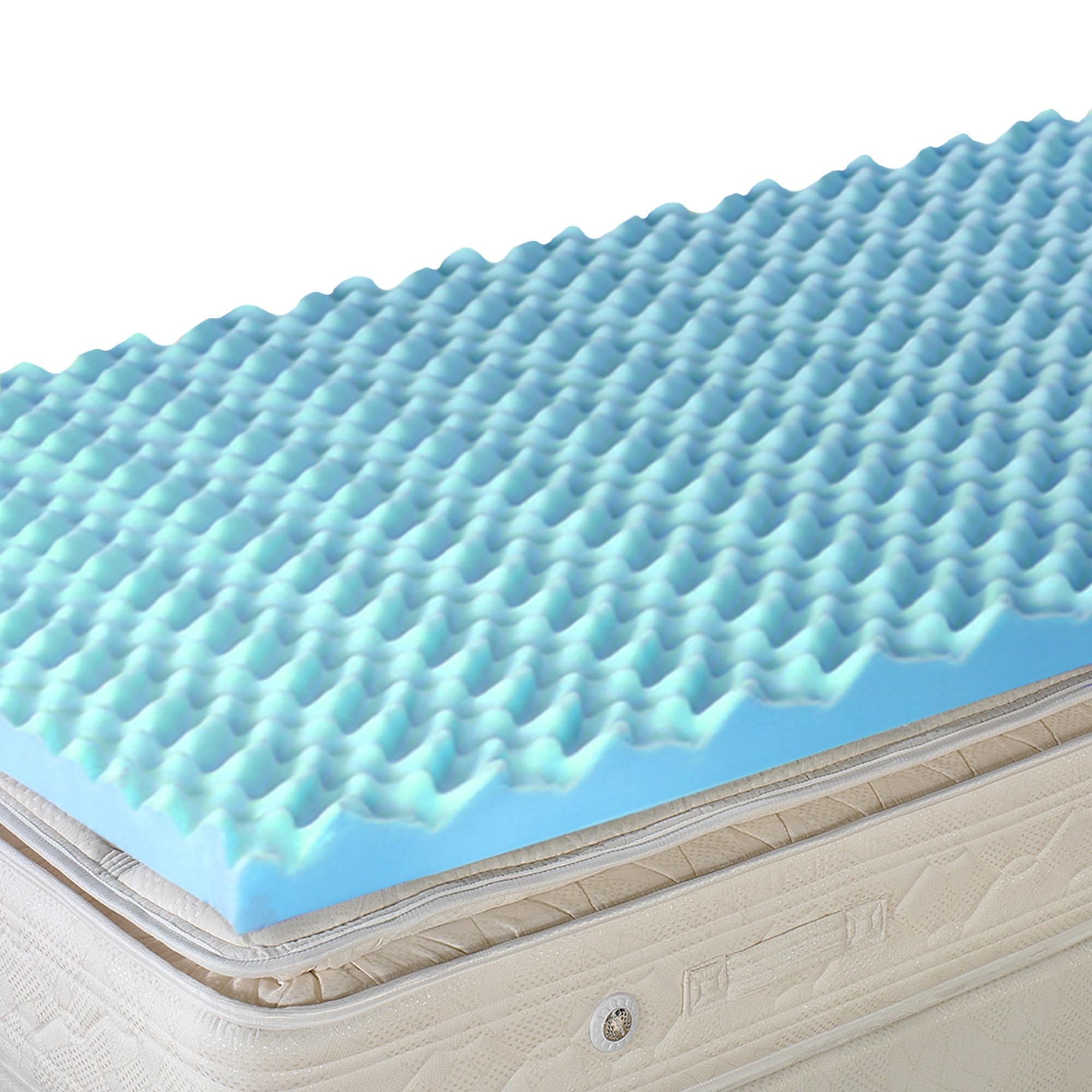 Photo 1 of DMI 4-Inch Foam Mattress Topper, Egg Crate Foam Pad, Mattress Pad and Bed Topper for Support, Air Circulation, Pressure Relief and Weight Distribution, Twin Size, 33 x 72 x 4, Blue