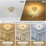 Rayofly Modern Crystal Chandelier Ceiling Light Gold 6 G9 Sockets Flush Mount view 6