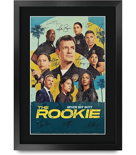 HWC Trading The Rookie (2018) Nathan Fillion Regali Stampati Autografo Firmato Poster Per Programma Televisivo Memorabilia Tifosi - A3 Incorniciato : HWC Trading