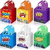 GliCraft 40 Pcs Hero Party Favor Goodie Bags Boom Crash Non-woven Bags Bulk with Handles Reusable Birthday Treat Candy Bag for Birthday Party Favor 7.87 x 7.87 x 3.54 Inches