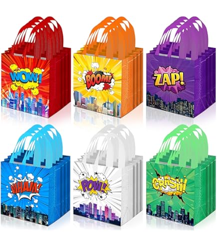 Sweetude Halloween Gift Bags - 12 Pack Spider Web Treat Bags With Handles For Party Favors
