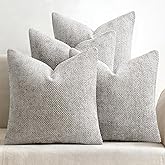 MIULEE Pack of 4 Couch Throw Pillow Covers 18x18 Inch Light Gray Soft Decorative Polyester Pillow Covers Farmhouse Accent Cushion Covers for Boho Spring Home Decor Sofa Bedroom Living Room