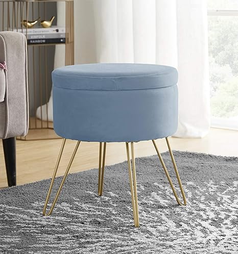 Ornavo Home Modern Round Velvet Storage 