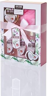 BRUBAKER 15 Piece Beauty Wellness Gift Set Coconut Strawberry Wood Cabinet view 9