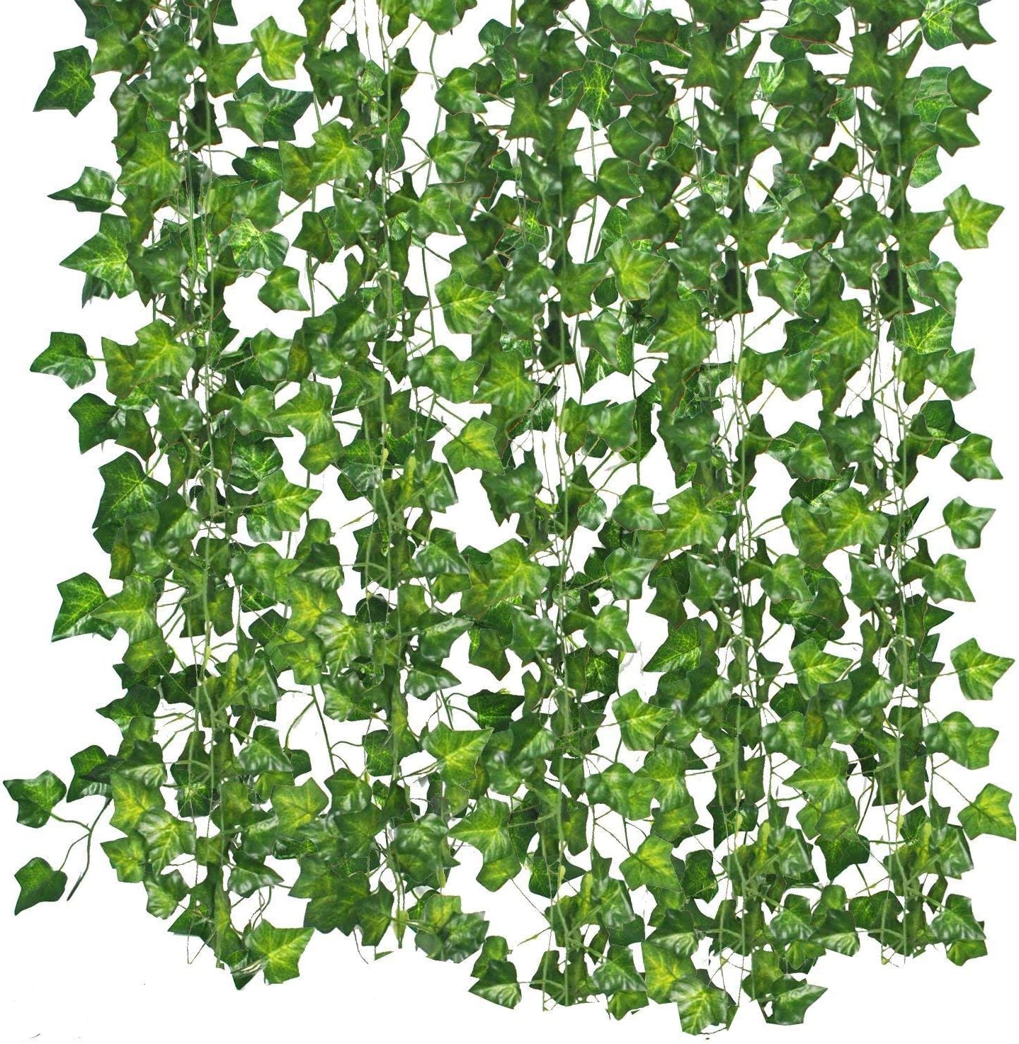 Qiantoucao Artificial Vines, 83Ft(12Pcs) Faux Fake Ivy Leaves Hanging