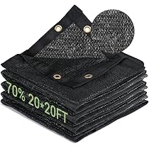thumbnail image 2 of Mytee Products 20' X 20' Black Heavy Duty 70% Shade Mesh Tarp – 6 Oz. PE With Grommets 2 of 2