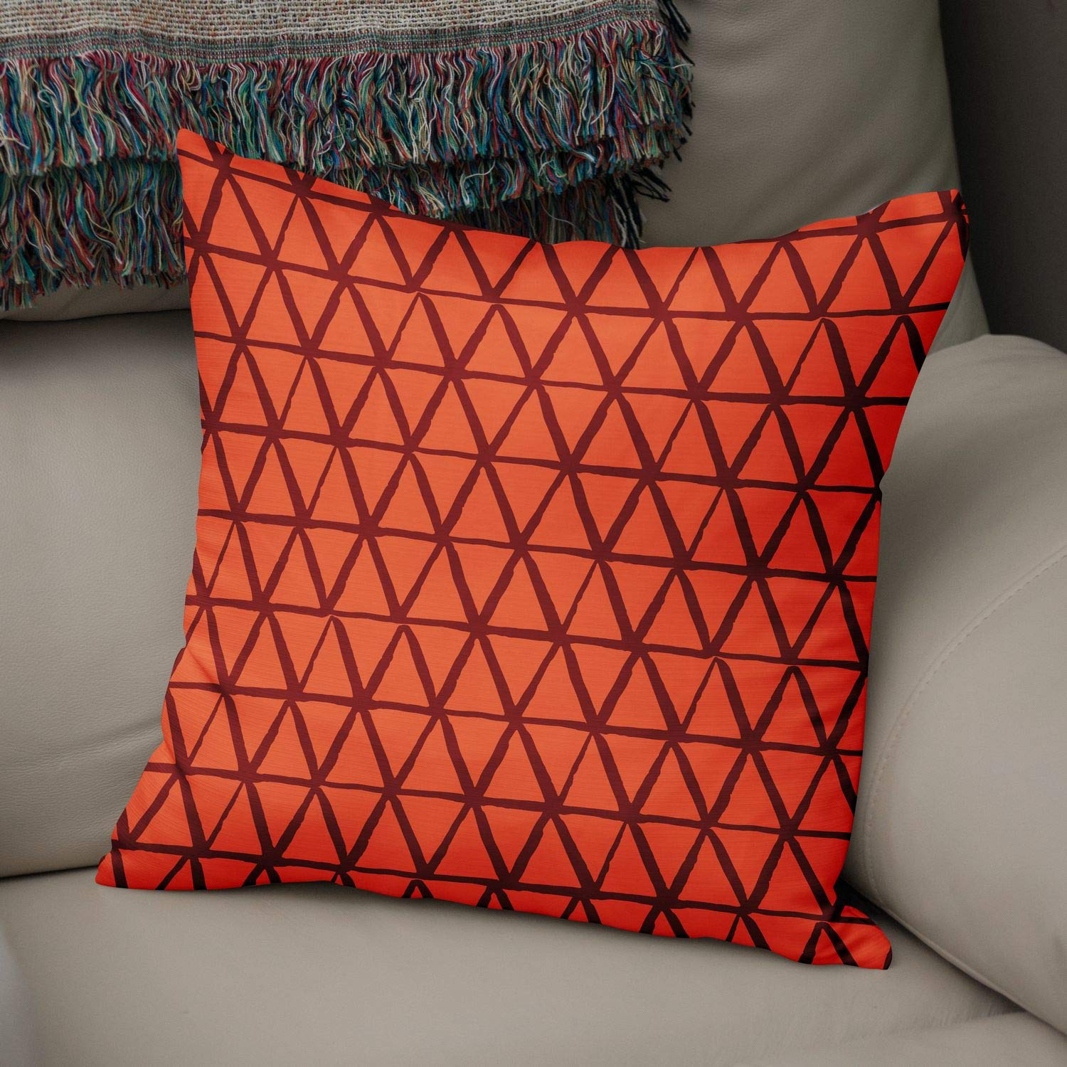 Bonamaison Decorative Cushion Cover Orange & Bordeux, Throw Pillow Covers, Home Decorative Pillowcases for Livingroom, Sofa, Bedroom, Size: 50x50 Cm - Designed and Manufactured in Turkey