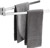 BGL Chrome Swivel Towel Rail Stainless Steel Wall Mounted 2 Arm view 1