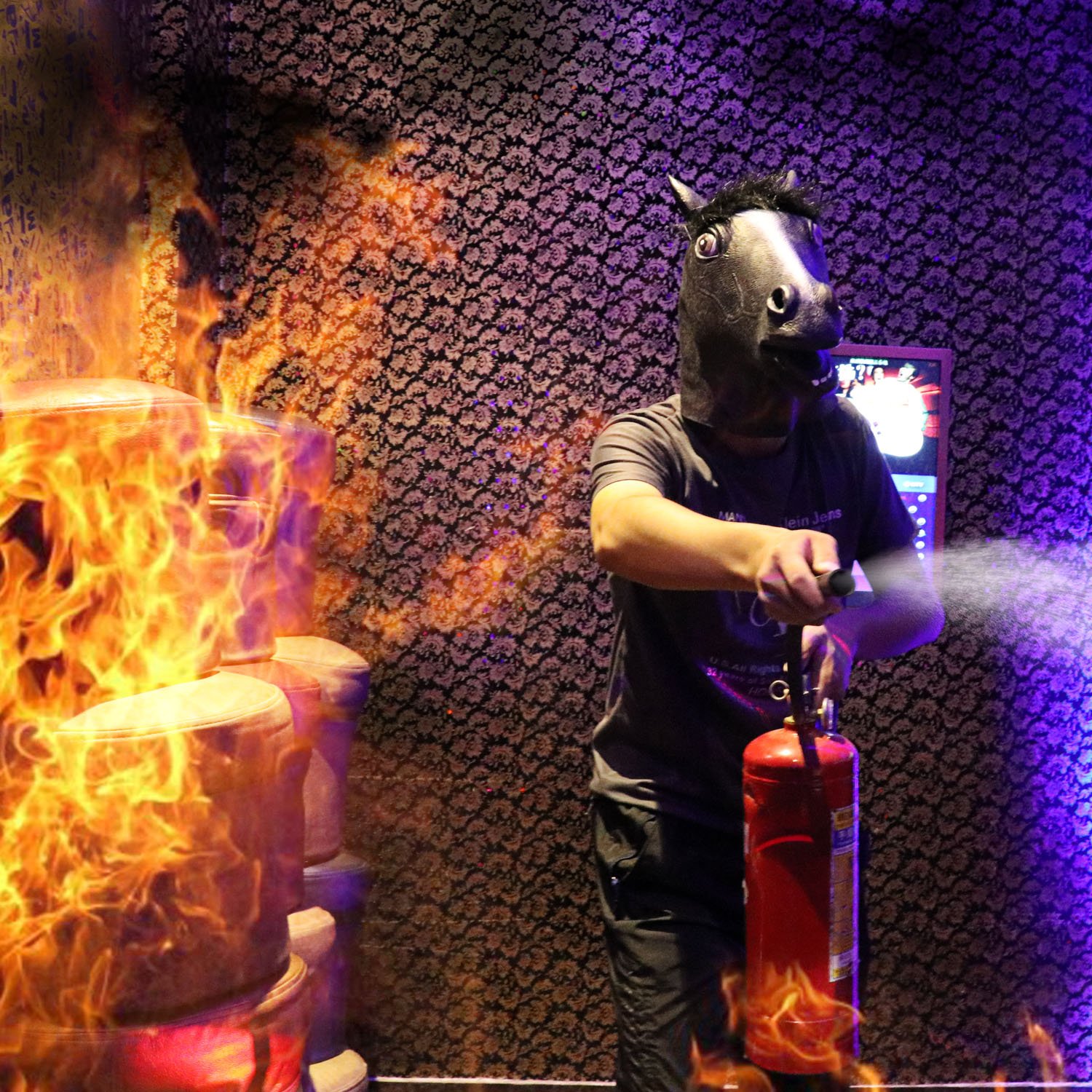 Horse Head Mask - Black Horse by Monstleo, Halloween Costume Party Horse Head Toy Mask for Masquerade/Birthday Parties,Carnival Decorations