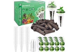 PACETAP 124 Pcs Hydroponic Pod Kit Compatible with AeroGarden, Plant Starter Sponges Kit for Hydroponic Growing System, Growing Pods Kit Include 36 Grow Sponges, 36 Grow Baskets