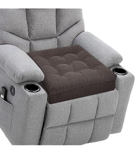 Menkxi Coussins Inclinables Pour Personnes âgées, Coussin De Siège épais En Mousse à Mémoire De Forme, Coussins De Chaise Carrés Antidérapants Pour Fauteuils Inclinables, Soulagement Et Confort (gris