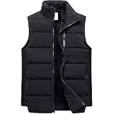Men's Outdoor Padded Vest Coat - Stand Collar Quilted Vest, Blue, X-Large - View #9