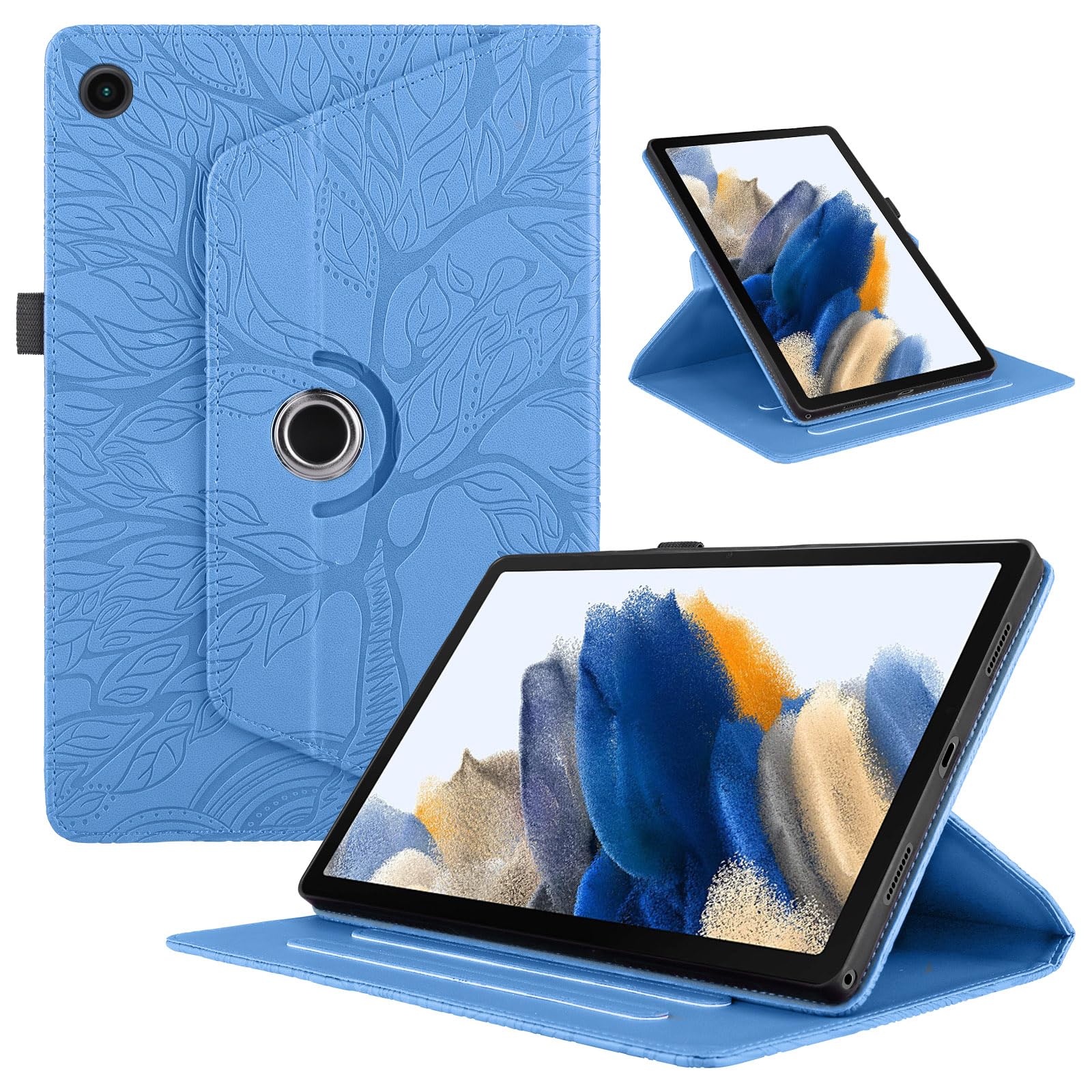 TEDTIKJT Rotating Case for Lenovo Tab M10 Plus 3rd Gen 10.6-inch 2022 TB125/ TB128 PU Leather Tablet Case 360 Degree Rotating Stand Protective Cover for Lenovo Tab M10 Plus 3rd Gen, Blue — image 1