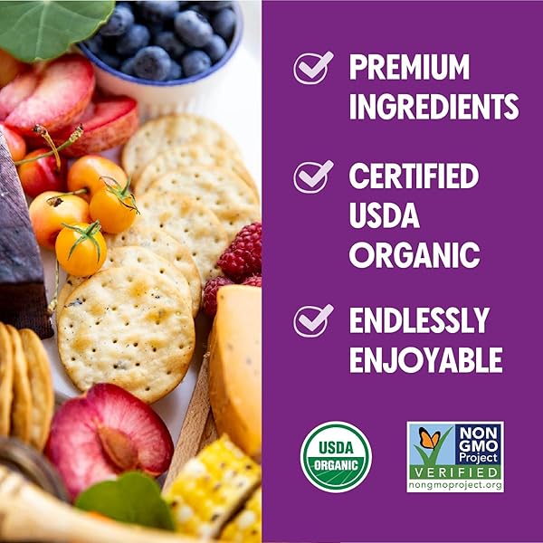 MILTON’S ORGANIC CRACKERS, HIMALAYAN SALT – CERTIFIED ORGANIC, NON-GMO PROJECT VERIFIED, KOSHER, MADE WITH REAL PINK HIMALAYAN SALT, GREAT FOR CHARCUTERIE BOARDS – 6 OZ, PACK OF 8