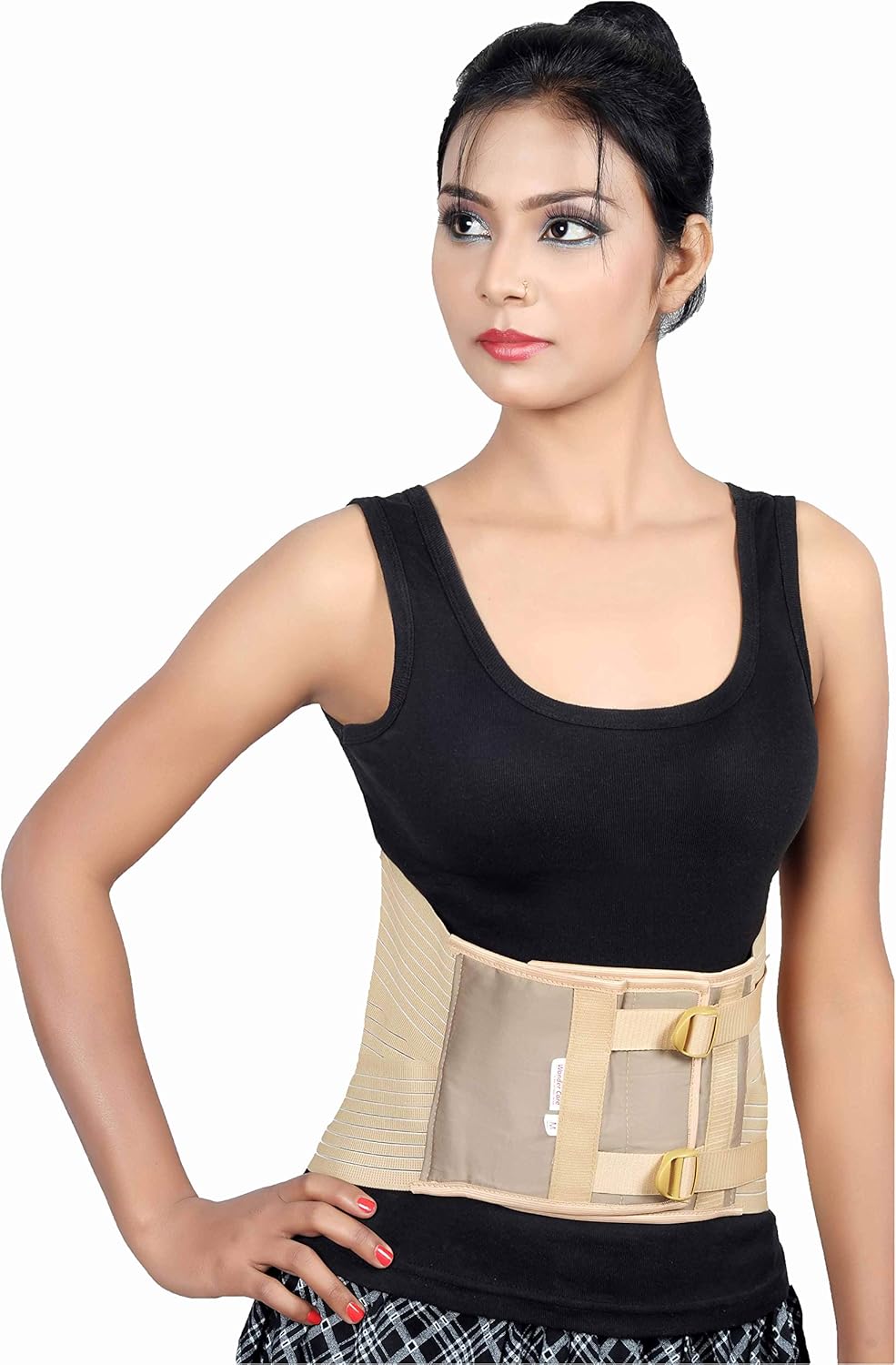 Wonder Care Beige Cotton Breathable Elastic Lumbar Support Elastic