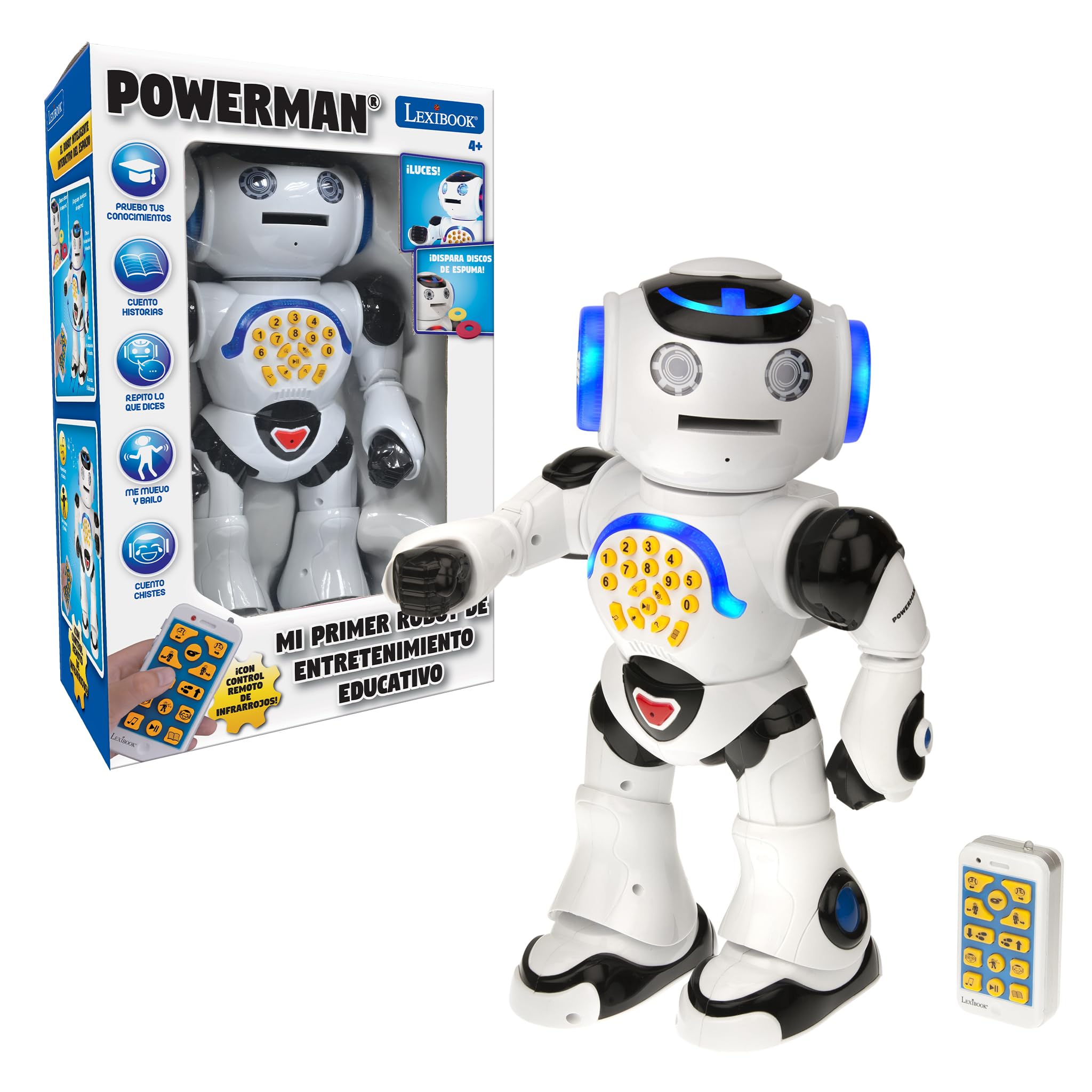 LEXIBOOK Powerman-Educational Robot for Learning Play, White (Rob50ES) Spanish version
