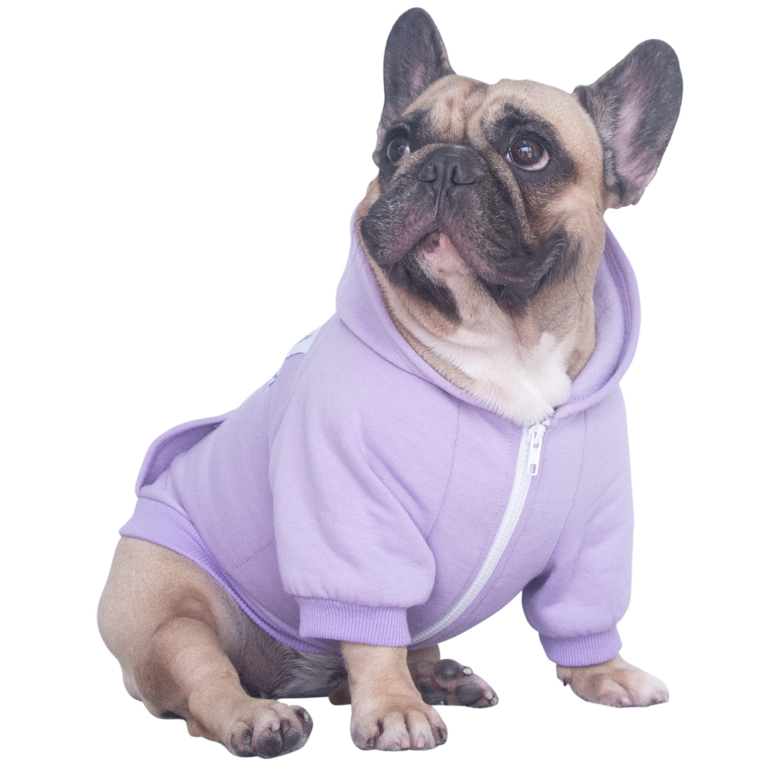 iChoue French Bulldog Frenchie Clothes Hoodies For Dogs Pug English Boston Terrier Bully Pitbull Corgi Sweatshirt Sweater Clothing Puppy - Light Purple/Small