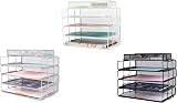 EXERZ 4-Tier Stackable Paper Sorters with Accessory Organizer Mesh Desk Tray view 7