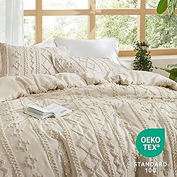 Bedsure Tufted Boho Comforter Set Queen Size