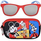 Mickey Mouse Kids Sunglasses with Kids Glasses Case, Protective Toddler Sunglasses