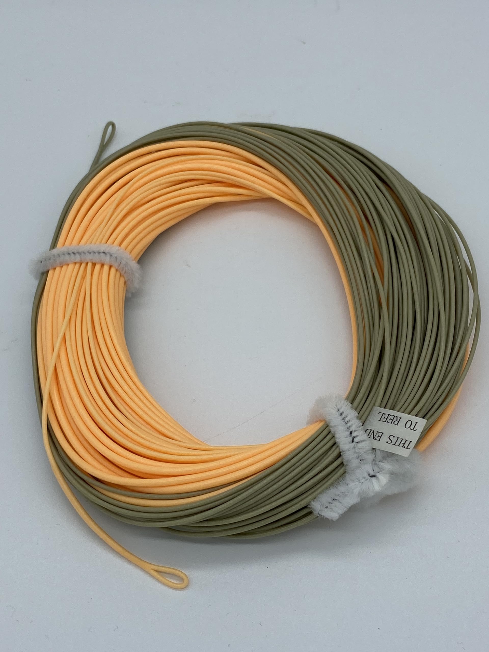 BestCity Fly Fishing Line Single Handed Spey WF7F 90FT Peach/Camo With 2 Welded Loops