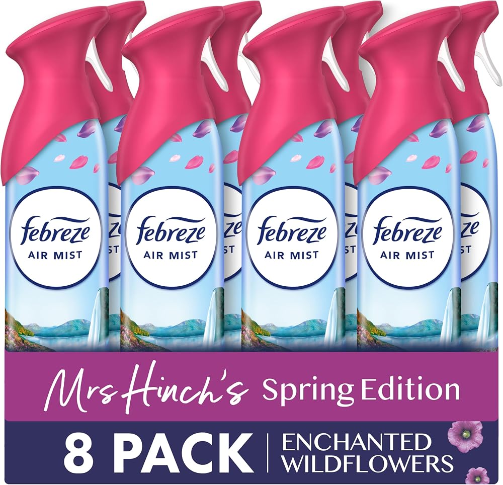 Febreze Air Freshener Room & Bathroom Spray Enchanted Wildflowers 185ml 8 Pack
