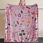 BELVED MIME Music Themed Blanket,Music Album Fleece Throw Blanket for Girls Teens,Inspired Blankets and Throws for Sofa Couch Bed,Gifts for Girls Women Music Singer Lovers Fans 60"x 50"