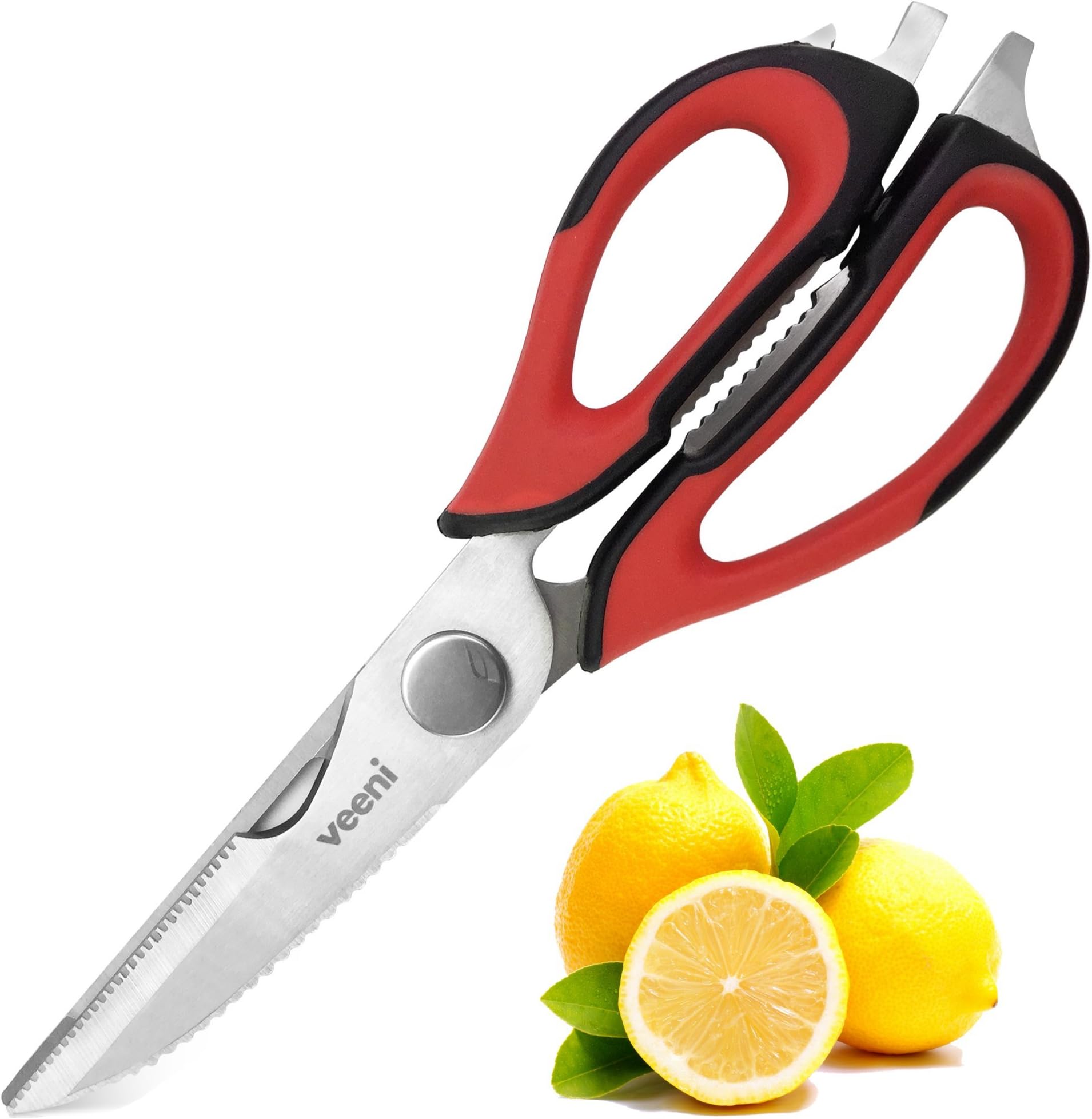 Heavy Duty Kitchen Shears W/ Ultra Strong and Sharp Take Apart Blades | Best Multifunction Scissors For Poultry, Meat, Chicken, Fish & Herbs | 100% Dish washer Safe