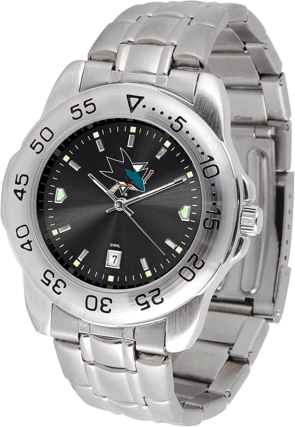 Game Time NHL San Jose Sharks Mens Sport SteelWrist Watch, Team Color, One Size