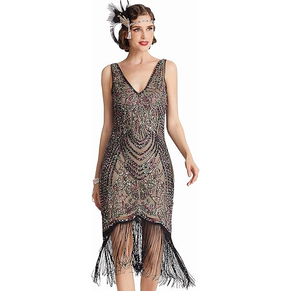 Amazon.com: Chevron Sequin Fringe Sleeveless Sheath Gatsby Gala Night  Cocktail Dresses : Clothing, Shoes & Jewelry