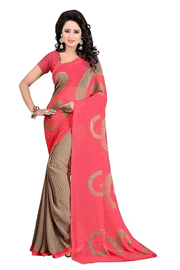 Women's Venkatagiri Crepe & Georgette Saree With Blouse Piece
