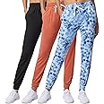 Real Essentials 3 Pack: Women's Ultra-Soft Lounge Joggers Sweatpants Athletic Yoga Pants with Pockets (Available in Plus)