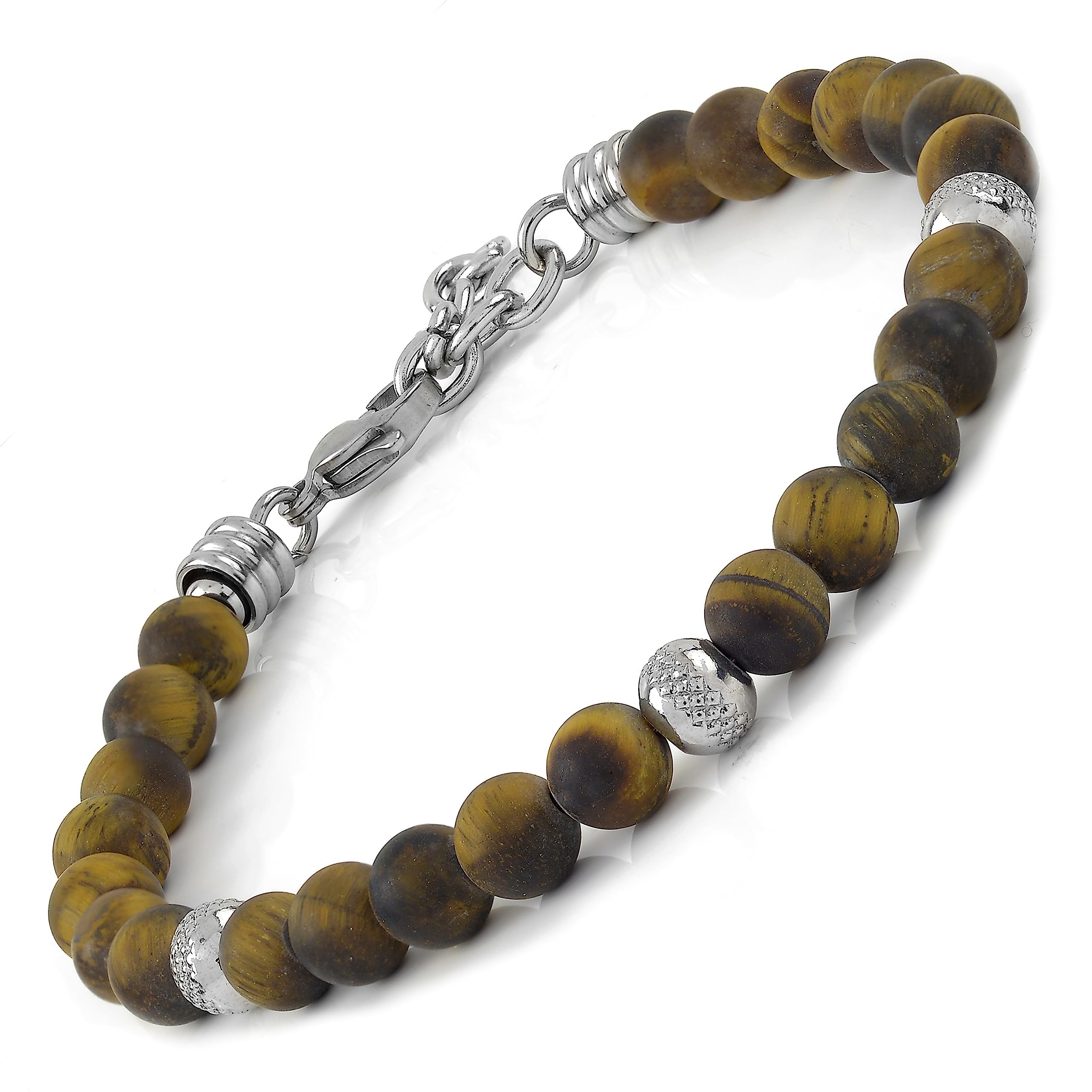 10:10 Tiger Eye stone bracelet for men and women, made in Italy