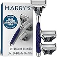 Harry's Shaving Kit for Men - Razor Handle and 3 Razor Blade Refill Cartridges - Chrome Edition