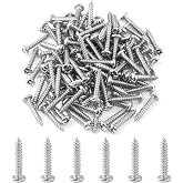 Qjaiune 100Pcs #6 x 3/4 18-8 Stainless Steel Pan Head Self Tapping Screws | 18-8 Grade, Fully Threaded, Phillips Drive, Anti-Rust Anti-Corrosion, for Metal Plastic Wood Drywall