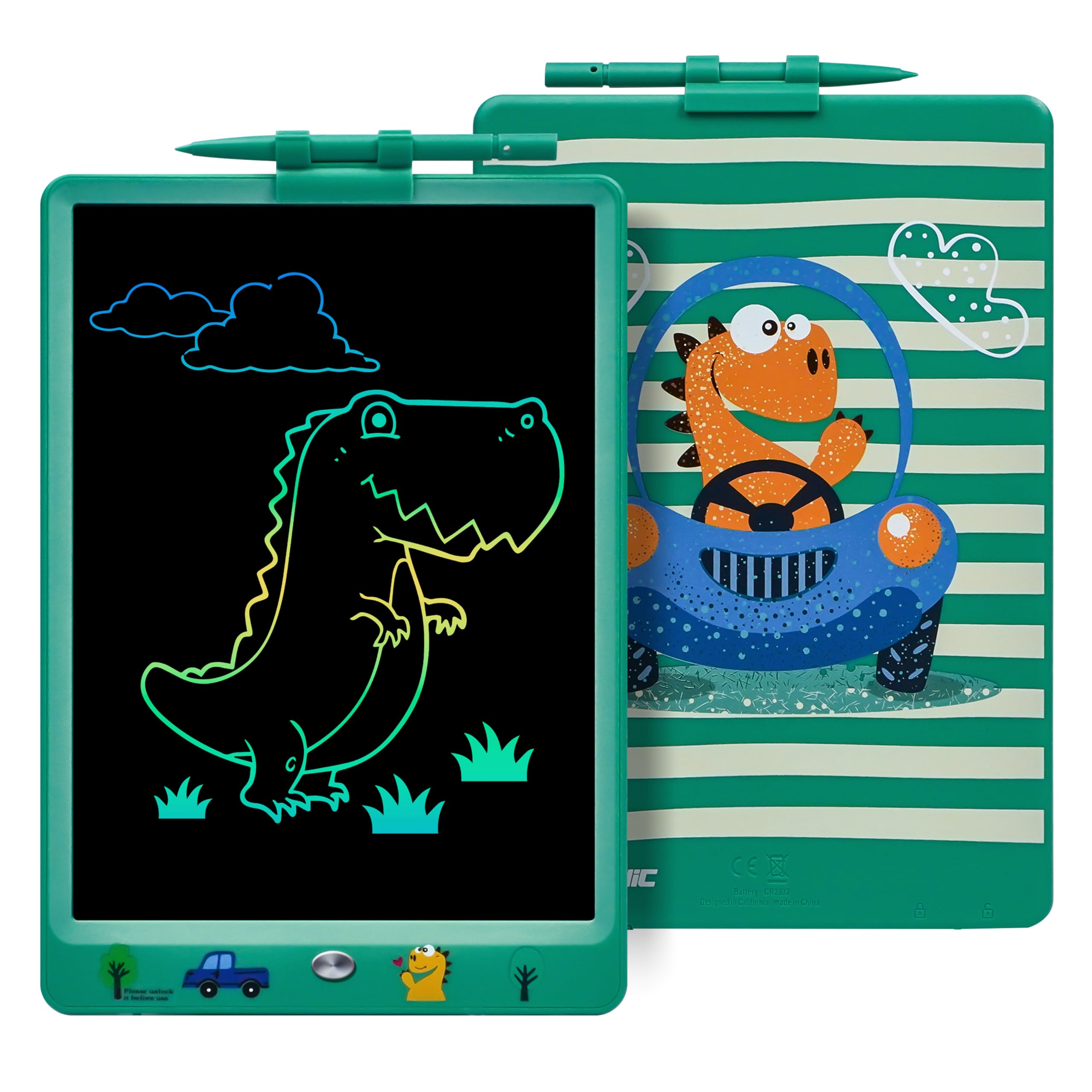DYNA-PM Dinosaur Writing Tablet Kids 10 Inch, LCD Drawing Tablet Kids Magnetic Whiteboard Dinosaur Toy Gift 2 3 3 4 5 6 7 8 Years Old.