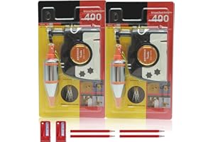 ARTCOLO 2 PCS Magnetic Plumb Bob Kit - 15 oz(425g) Plum Bob With 26 ft(8m) Automatic Stretching String,4 pcs Pencils, 2 pcs P
