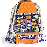 Mudpuppy Spooky House – 36 Piece Jigsaw Puzzle to Go Featuring an Adorable Haunted House with Spooky Friends Perfect for Trav
