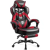 Vonesse Gaming Chair, Reclining Gaming Chairs with Footrest and Massage, High Back Gaming Chairs for Adults with Pocket Sprin
