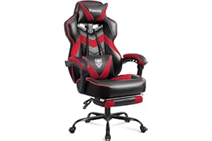 Vonesse Gaming Chair, Reclining Gaming Chairs with Footrest and Massage, High Back Gaming Chairs for Adults with Pocket Sprin