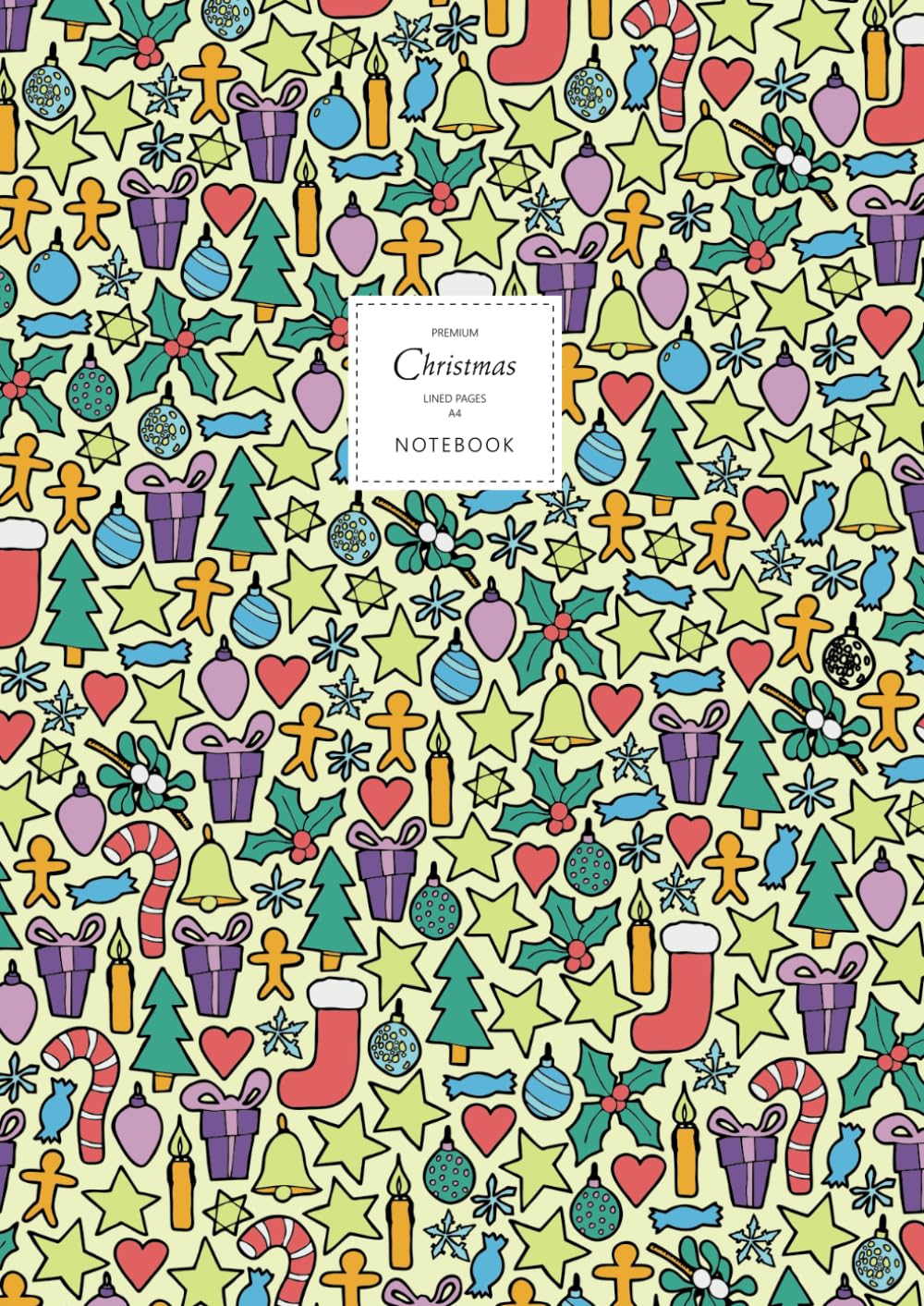 Christmas Notebook - Lined Pages - A4 - Premium: (Yellow Edition) Fun notebook 192 lined pages (A4 / 8.27x11.69 inches / 21x29.7cm)