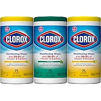 Clorox Disinfecting Wipes Value Pack, Cleaning Wipes, Bleach Free, 75 Count Each, Pack of 3 (Package May Vary)