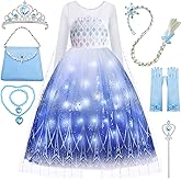 Davvew Princess Dresses for Girls Light Up Princess Costume for Little Girls Christmas Halloween Costume for Kids Toddler