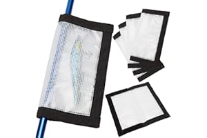 MOOCY Fishing Lure Wrap for Rod, Tangle-Free Safety Hooks Cover, Secure Protectors Holder Storage for Various Bait (Clear - 4PK)