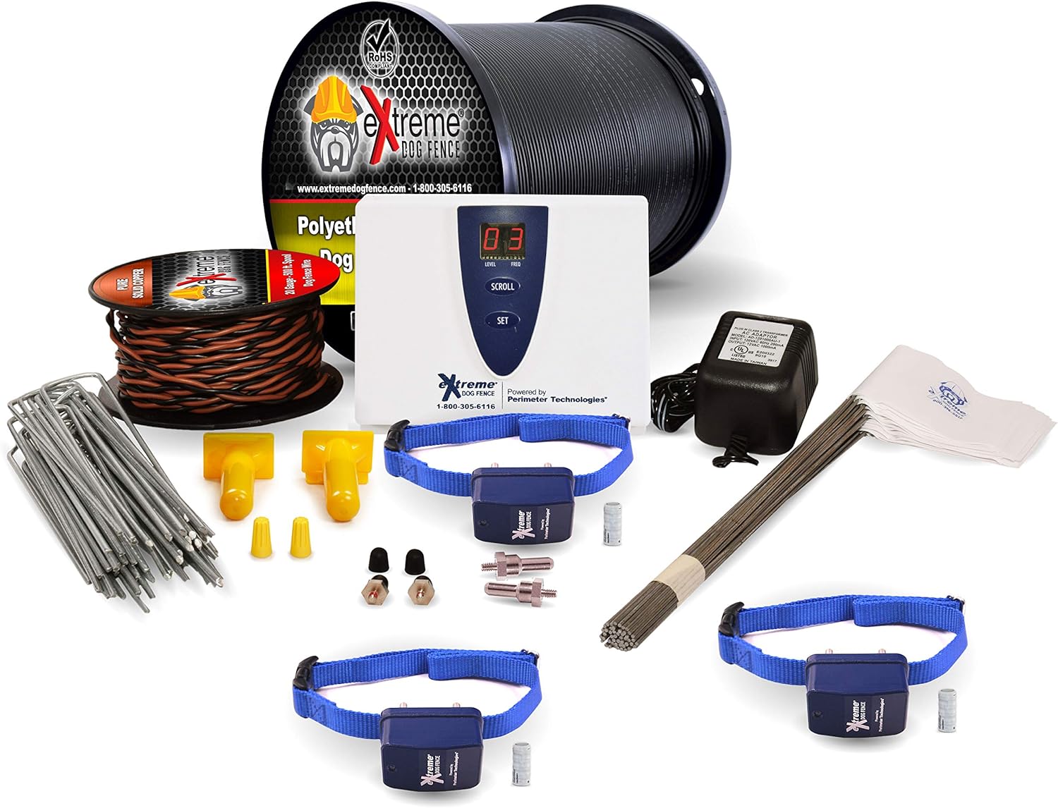 Electric Dog Fence Stubborn Dog 3Dogs 2000' of Pro