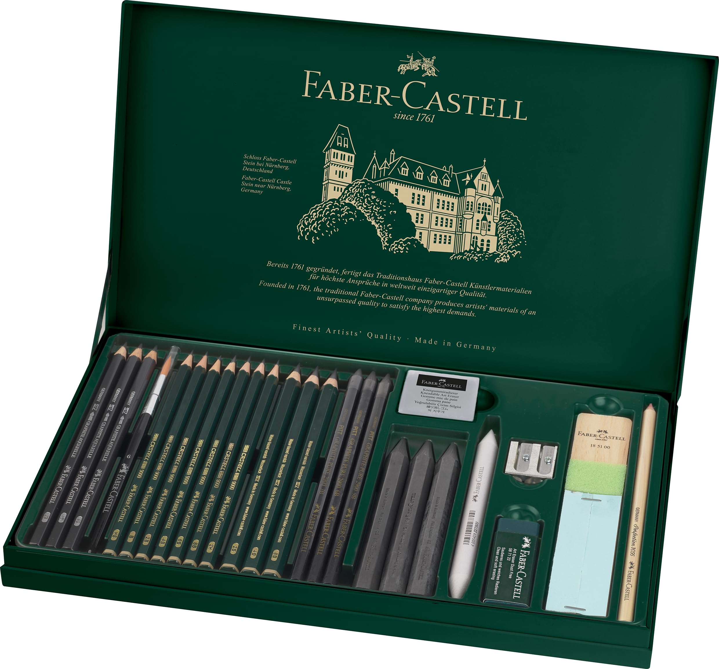 Faber-Castell PITT Graphite 26-Piece Large Tin Professional Quality Set in a Metal Case — image 1
